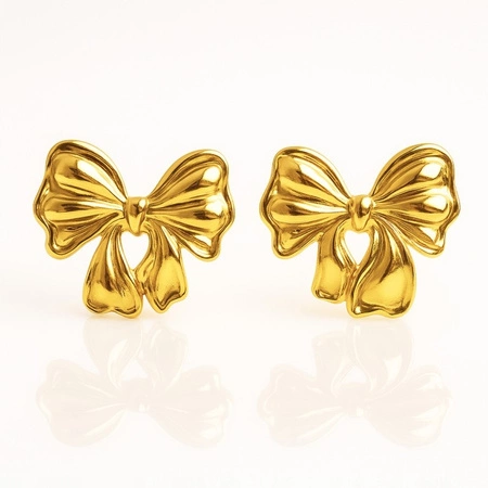 ECARLA kolczyki ze stali szlachetnej platerowanej 14k złotem KST3476