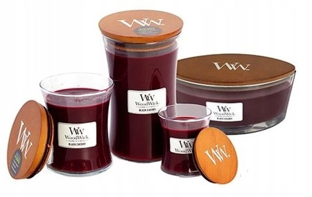 WOODWICK PlusWick mała świeca w słoiku BLACK CHERRY 85g