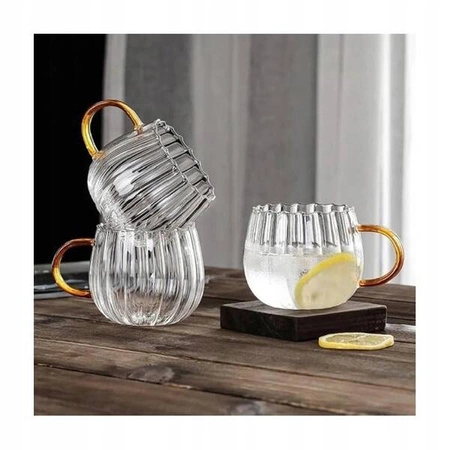 ECARLA filiżanka z uchem z falowanymi ściankami 350ml 1szt SZK84