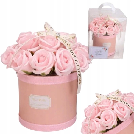 ECARLA Flower Box bukiet zapachowych kwiatów mydlanych 21szt Różowe BUK08R