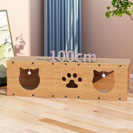 ECARLA drapak dla kota z zabawką, domek 100x29x30cm KOT20