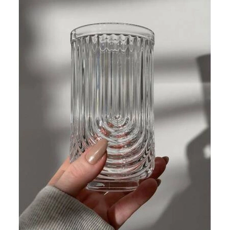 ECARLA szklanka ryflowana wysoka grube szkło 420ml SZK64