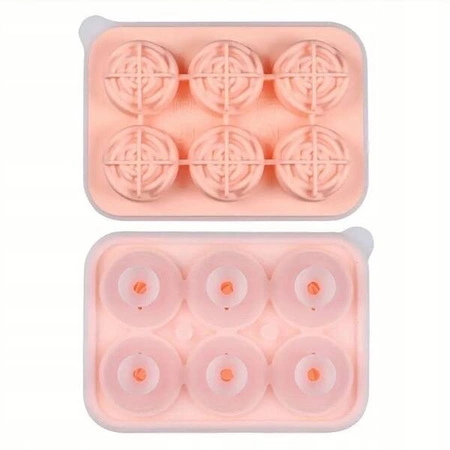 ECARLA foremka silikonowa na lód 6 dużych róż 16,5x 11,5x 4,6cm FNL06