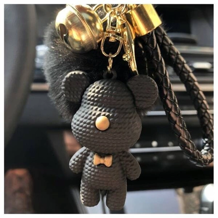 ECARLA brelok do kluczy z puszkiem Miś Sweet Czarny BRL317CZ