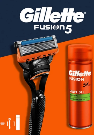 GILLETTE Fusion5 zestaw maszynka do golenia+żel do golenia 200ml