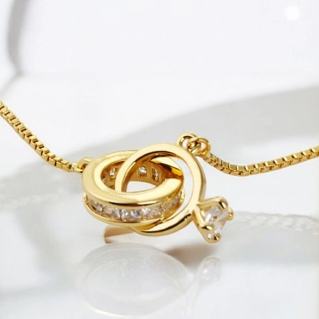 ECARLA bransoletka na rękę ze stali chirurgicznej pozłacanej PIERŚCIONEK BST1533