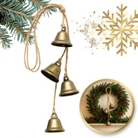 ECARLA Ozdoba Świąteczna dzwonki metalowe 4szt / 40cm WOZ51