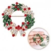 ECARLA broszka kryształowa Wieniec świąteczny z Dzwonkami BZ185 