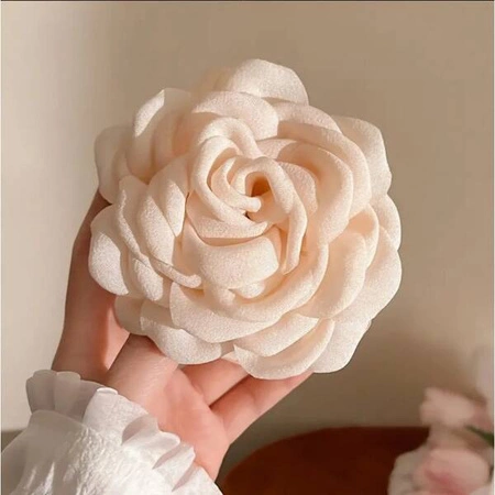 ECARLA spinka-klamra do włosów Kwiat z tkaniny Kremowa SP288K