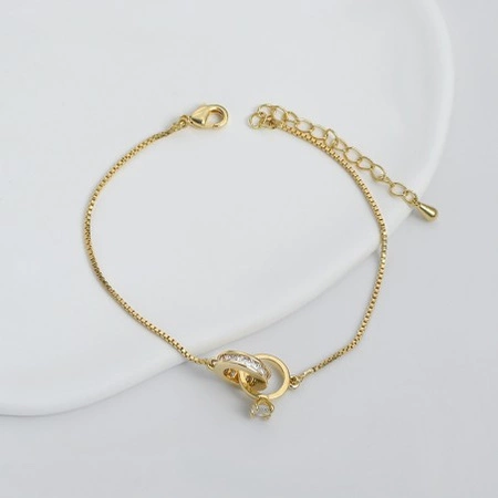 ECARLA bransoletka na rękę ze stali chirurgicznej pozłacanej PIERŚCIONEK BST1533