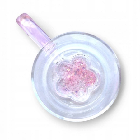 ECARLA szklanka z brokatowtym kwiatkiem w środku 250ml SZK143