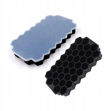 ECARLA foremka silikonowa na lód 37 ośmiokątnych kostek 2,3x 2,7x 2,5cm FNL03
