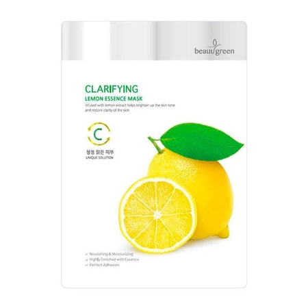 BEAUUGREEN maseczka w płacie rozjaśniająca Cytryna 23g