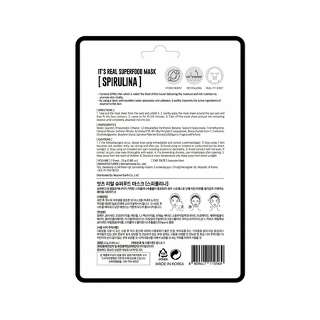 DERMAL Its Real Superfood Mask maska do twarzy Spirulina 25ml