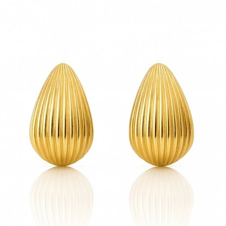 ECARLA kolczyki ze stali szlachetnej platerowanej 14k złotem KST3411