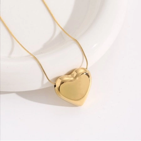 ECARLA naszyjnik ze stali szlachetnej pozłacanej SERCE NST2177