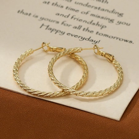 ECARLA kolczyki ze stali szlachetnej platerowanej 14k złotem KOŁA KST3335