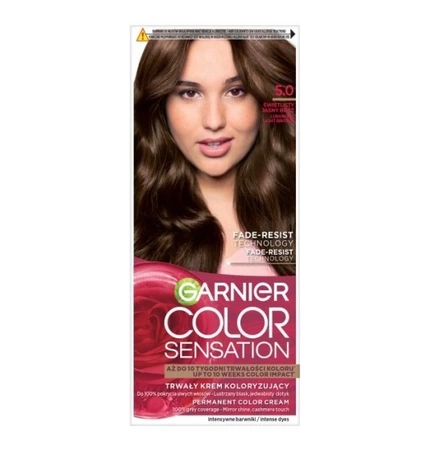 GARNIER Color Sensation krem do włosów 5.0 Świetlisty Jasny Brąz