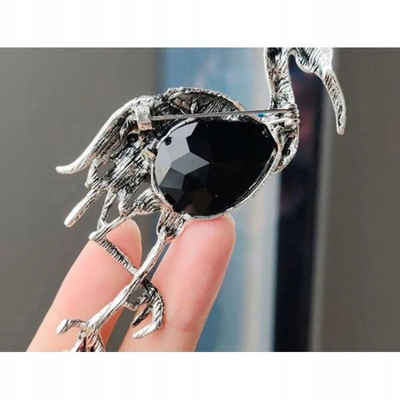 ECARLA broszka kryształowa Kolorowy Żuraw BZ162