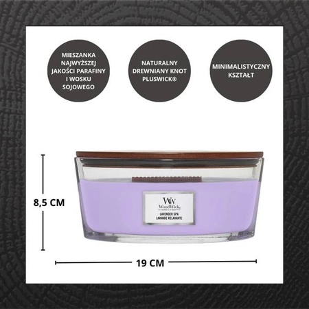 WOODWICK Core Hearthwick świeca w słoiku elipsa LAVENDER SPA 453g