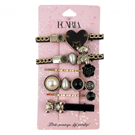 ECARLA zestaw eleganckich wsuwek do włosów z Misiem SP207 6szt