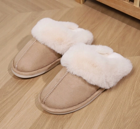 ECARLA kapcie ocieplane z futerkiem, antypoślizgowe , rozmiar 40 PAN01R40