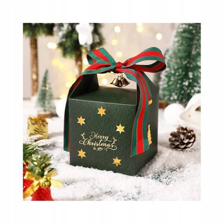 ECARLA torebka prezetowa świąteczna z kokardką 10x10x10cm OPO40