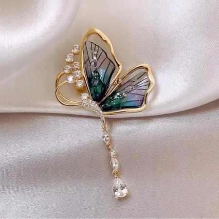 ECARLA broszka MOTYL z cyroniami