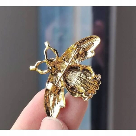 ECARLA broszka kryształowa Zielona Pszczoła BZ170