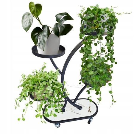 ECARLA kwietnik stojak na kwiaty metalowy na kółkach 50x25x80cm SZ43CZ