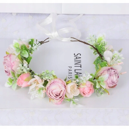 ECARLA wianek na głowę Retro Kwiaty Boho W103