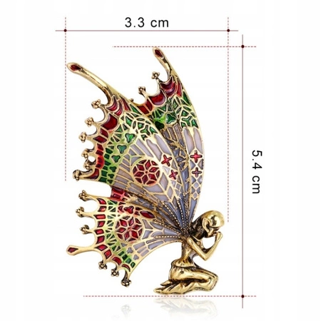 ECARLA broszka ozdobna Elf Motyl BZ109