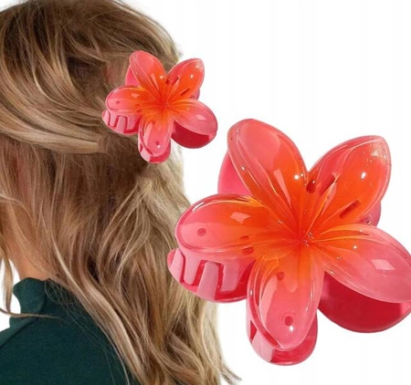 ECARLA spinka-klamra do włosów Kwiat Moana Ombre czerwony SP287