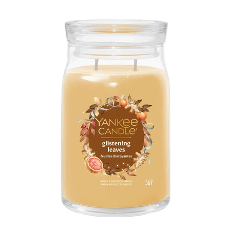 YANKEE CANDLE Signature Duża świeca w słoiku GLISTENING LEAVES 567g