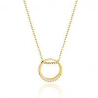 ECARLA naszyjnik ze stali szlachetnej pozłacanej KOŁO NST2150