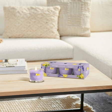 YANKEE CANDLE Signature Mini Zestaw 3 świec w słoiku LEMON LAVENDER 3x37g