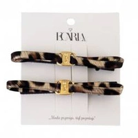 ECARLA spinka-klamra do włosów 2szt 7x0,5cm Panterka ze Złotem SP337