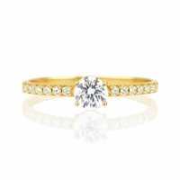 ECARLA pierścionek ze stali chirurgicznej platerowanej złotem PST960R6