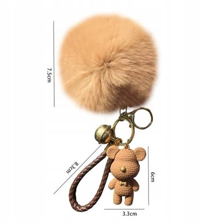 ECARLA brelok do kluczy z puszkiem Miś Sweet Czarny BRL317CZ