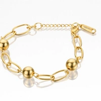 ECARLA bransoletka na rękę ze stali chirurgicznej pozłacanej BST1590