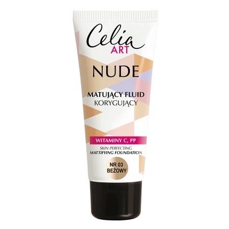 CELIA Art Nude matujący fluid korygujący 03 Beżowy 30ml