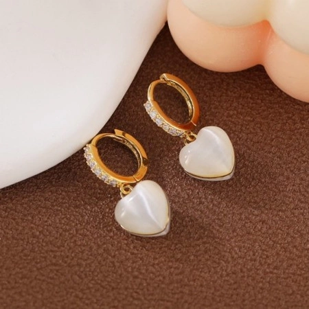 ECARLA kolczyki ze stali szlachetnej platerowanej 14k złotem SERCE KST3332