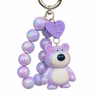 ECARLA brelok do kluczy Miś z koralikami Fioletowy BRL366FIO