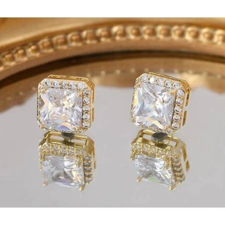 ECARLA kolczyki ze stali szlachetnej platerowanej złotem KST3297