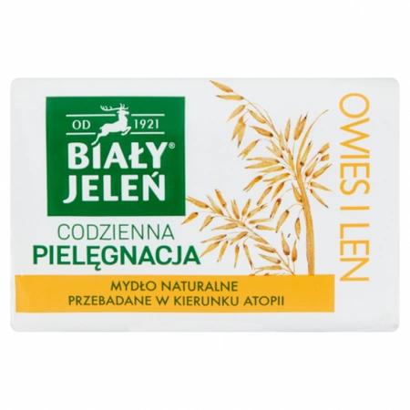 BIAŁY JELEŃ Hipoalergiczne mydło naturalne z Owsem i Lnem 100g