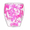 ECARLA szklanka termiczna z podwójnym dnem i hortensją 300ml Róż SZK90 