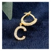 ECARLA kolczyk ze stali szlachetnej platerowanej 14k złotem Literka C KST1683C
