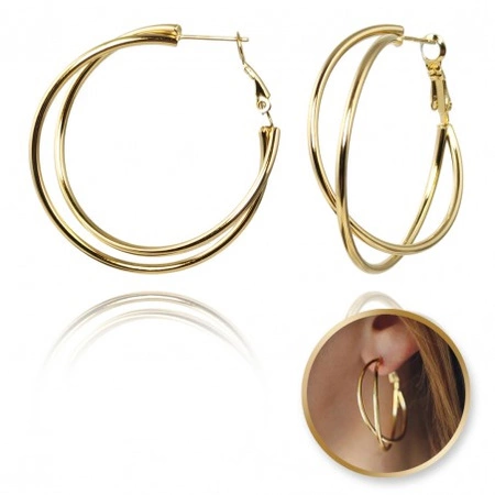 ECARLA kolczyki ze stali szlachetnej platerowanej 14k złotem KOŁA KST3350