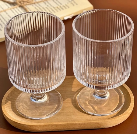 ECARLA szklanki ryflowane na nóżce 6szt SZK44