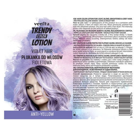 VENITA Trendy Color Lotion płukanaka do włosów anti-yellow Fioletowa 200ml